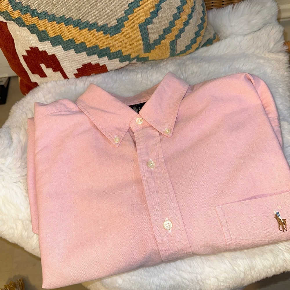 The Iconic Oxford Shirt
Ralph Lauren long-sleeved button-down shirt